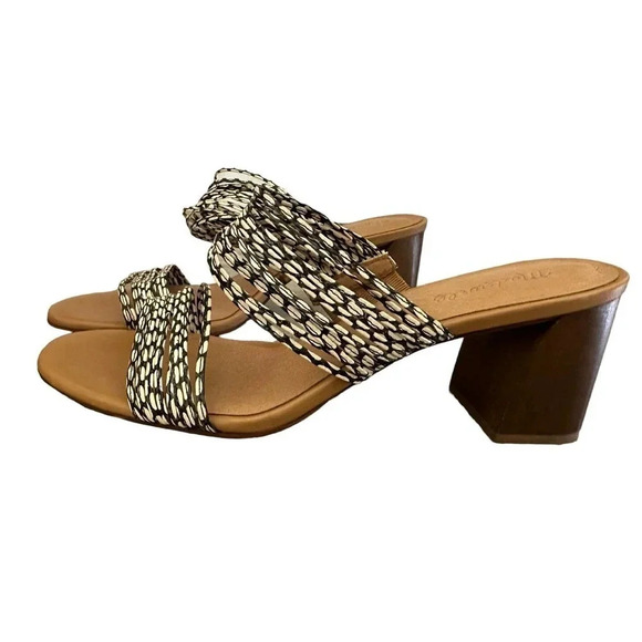 Madewell Women's Leather Snakeskin Embossed‎ Slip On Meg Slide Size 10 - Picture 1 of 5